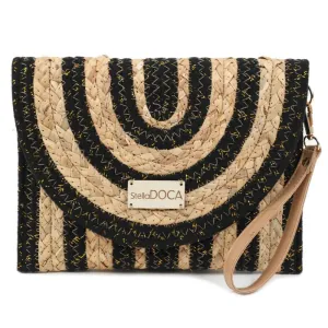 Paper straw women's envelope bag Doca 22328 black